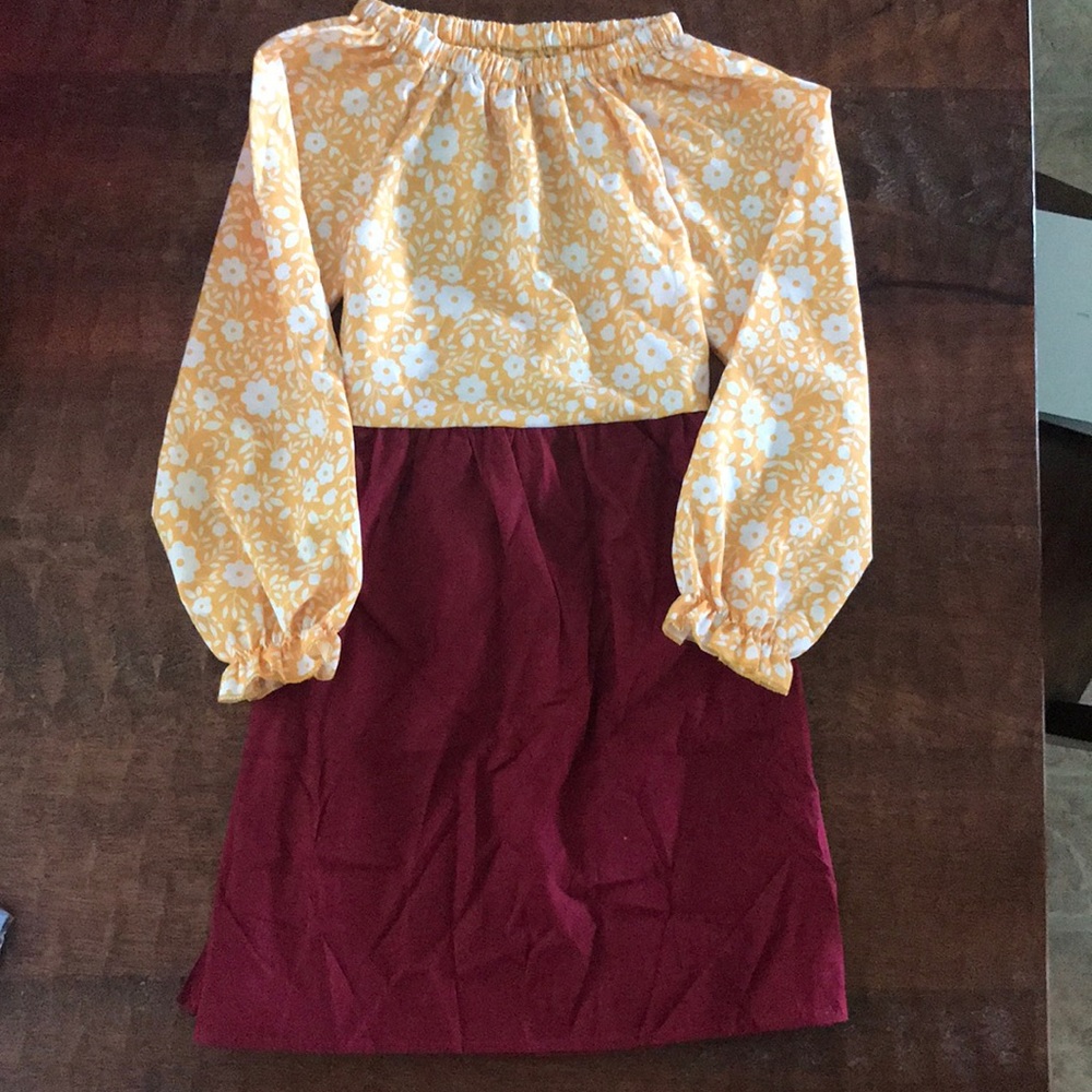 Mustard and Maroon Dress BOUTIQUE CLEAN OUT